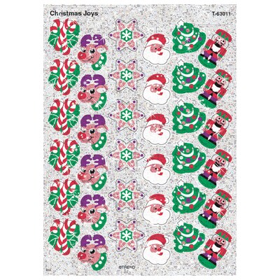 TREND Christmas Joys Sparkle Stickers, 72 Per Pack, 12 Packs (T-63011-12)