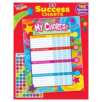 TREND Praise Words 'n Stars Chore Charts, 25 Sheets Per Pad, Pack of 3 (T-73130-3)