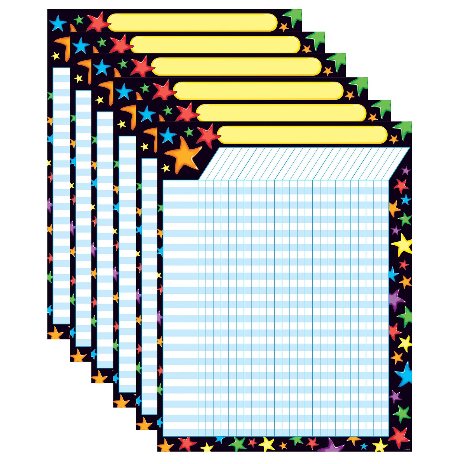 TREND Incentive Chart, 17 x 22, Gel Stars, Pack of 6 (T-73332-6)