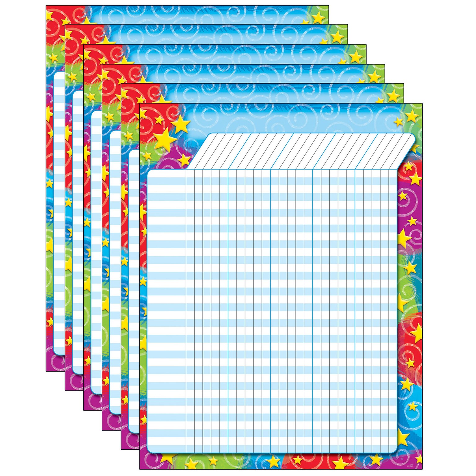 TREND Stars n Swirls Incentive Chart, 17 x 22, Pack of 6 (T-73355-6)