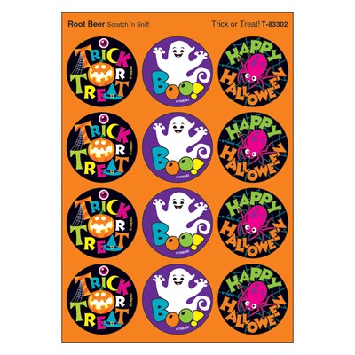 TREND Trick or Treat!/Root Beer Stinky Stickers, 48/Pack, 6 Packs (T-83302-6)