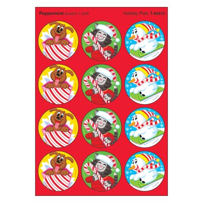 TREND Holiday Pals/Peppermint Stinky Stickers, 48/Pack, 6 Packs (T-83315-6)