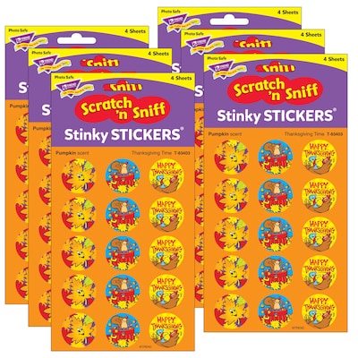 TREND Thanksgiving Time/Pumpkin Stinky Stickers, 60 Per Pack, 6 Packs (T-83403-6)