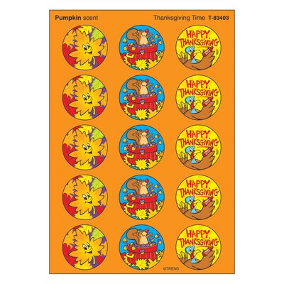 TREND Thanksgiving Time/Pumpkin Stinky Stickers, 60 Per Pack, 6 Packs (T-83403-6)