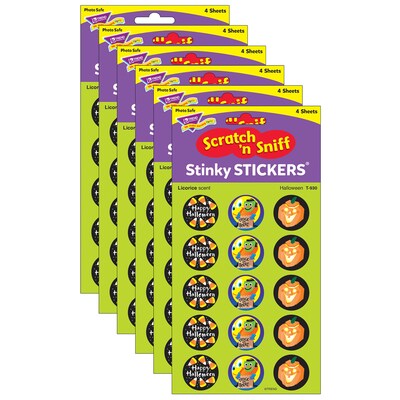 TREND Halloween/Licorice Stinky Stickers, 60/Pack, 6 Packs (T-930-6)