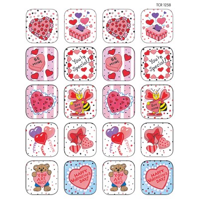 Teacher Created Resources Valentines Day Stickers, 120/Pack, 12 Packs (TCR1258-12)