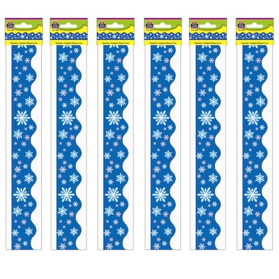 Teacher Created Resources Snowflakes Border Trim, 35 Feet Per Pack, 6 Packs (TCR4139-6)