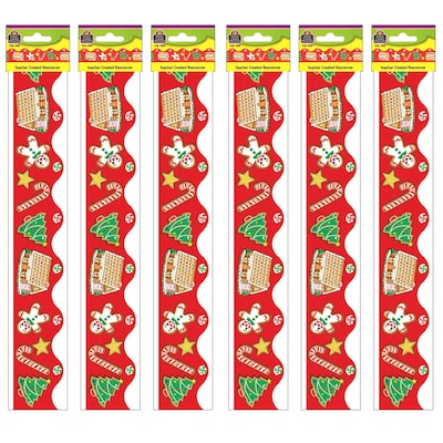 Teacher Created Resources Christmas Border Trim, 35 Feet Per Pack, 6 Packs (TCR4157-6)