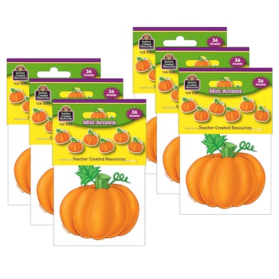 Teacher Created Resources Pumpkins Mini Accents, 36/Pack, 6 Packs (TCR5129-6)