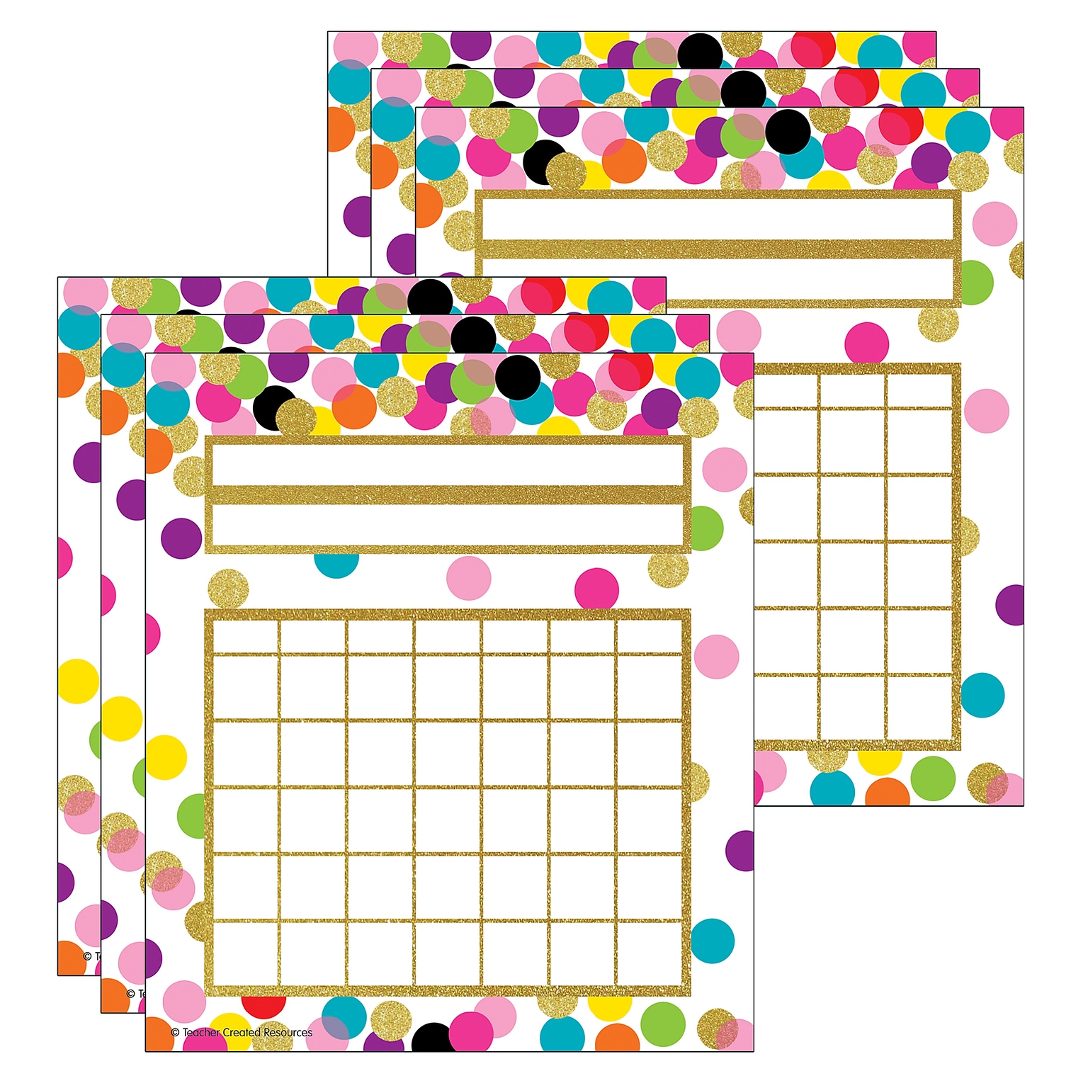 Teacher Created Resources Confetti Incentive Charts, 36/Pack, 6 Packs (TCR5887-6)