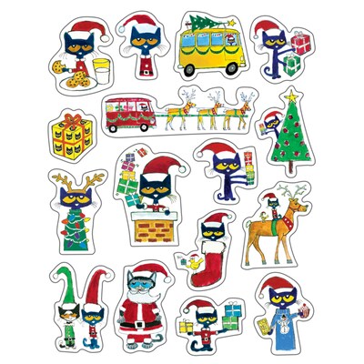 Teacher Created Resources Pete the Cat Christmas Stickers, 120/Pack, 12 Packs (TCR62023-12)