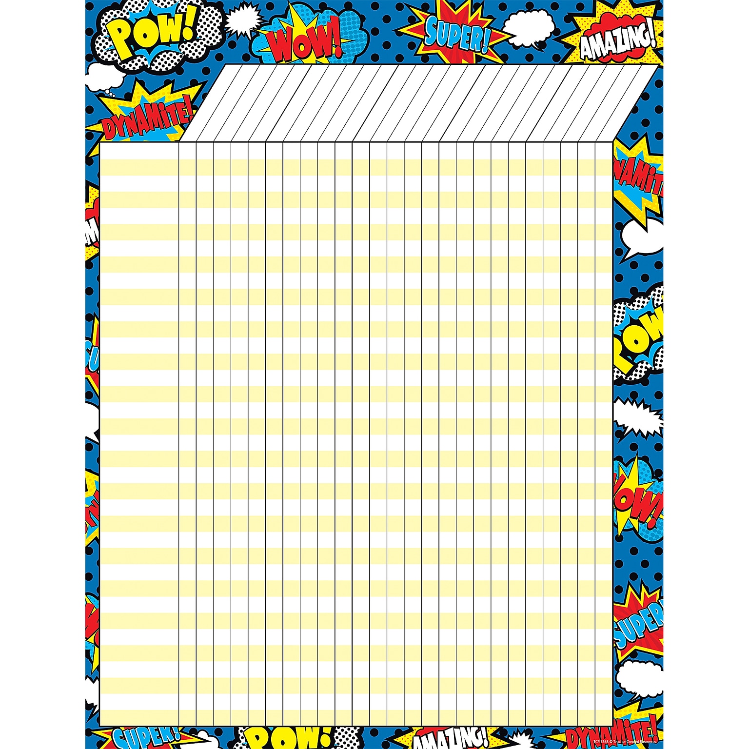 Teacher Created Resources Incentive Chart, 17 x 22, Superhero, Pack of 6 (TCR7568-6)