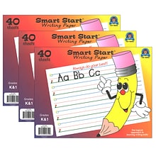 Teacher Created Resources Smart Start K-1 Writing Paper, 40 Sheet/Pack, Pack of 3 (TCR76500-3)