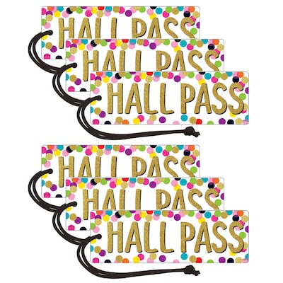 Teacher Created Resources Confetti Magnetic Hall Pass, Pack of 6 (TCR77394-6)