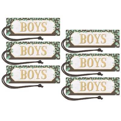 Teacher Created Resources Eucalyptus Magnetic Boys Pass, Pack of 6 (TCR77475-6)