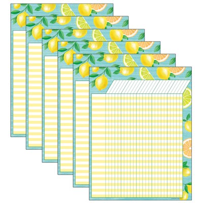 Teacher Created Resources Incentive Chart, 17 x 22, Lemon Zest, Pack of 6 (TCR7959-6)