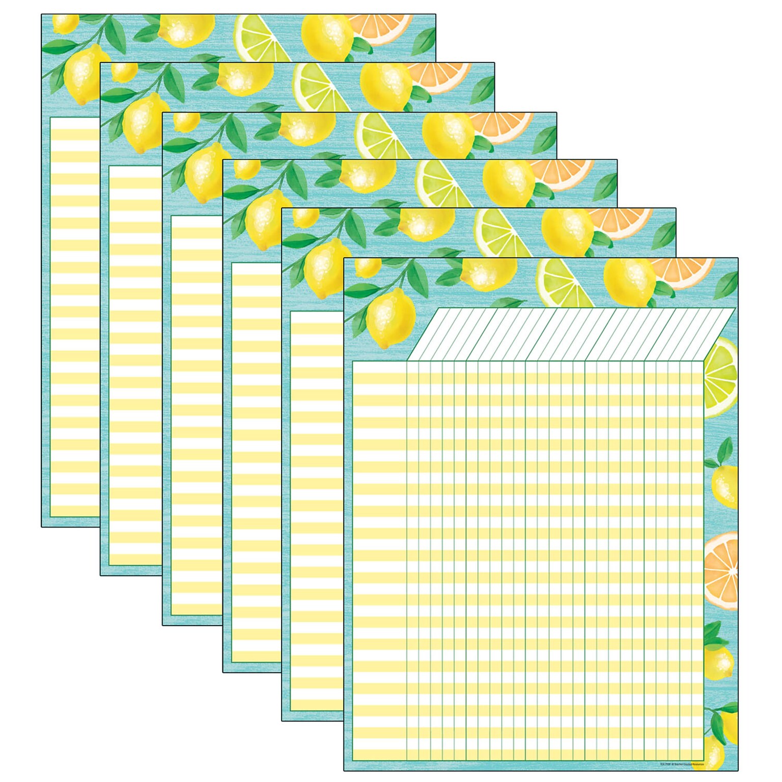 Teacher Created Resources Incentive Chart, 17 x 22, Lemon Zest, Pack of 6 (TCR7959-6)