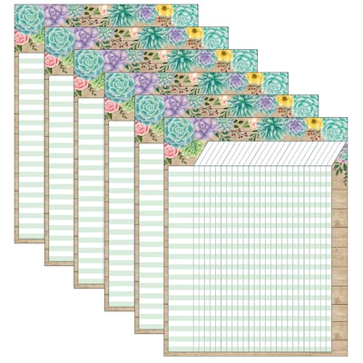 Teacher Created Resources Incentive Chart, 17 x 22, Rustic Bloom, Pack of 6 (TCR7972-6)