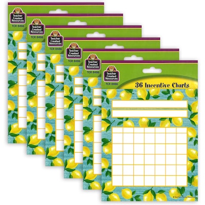 Teacher Created Resources Lemon Zest Incentive Charts, 36/Pack, 6 Packs (TCR8486-6)