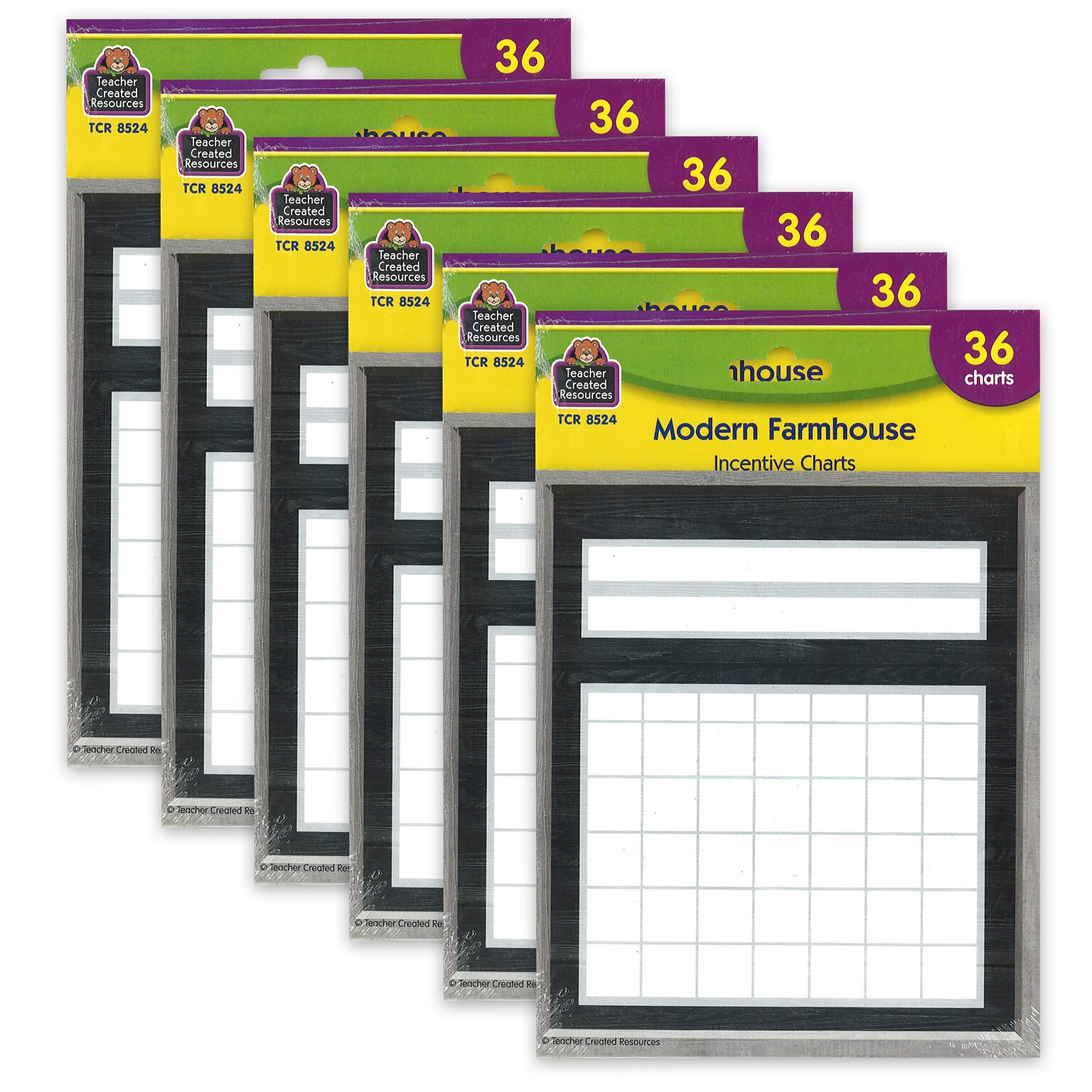 Teacher Created Resources Incentive Chart, 5.25 x 6, Modern Farmhouse, 36 Per pack, Pack of 6 (TCR8524-6)