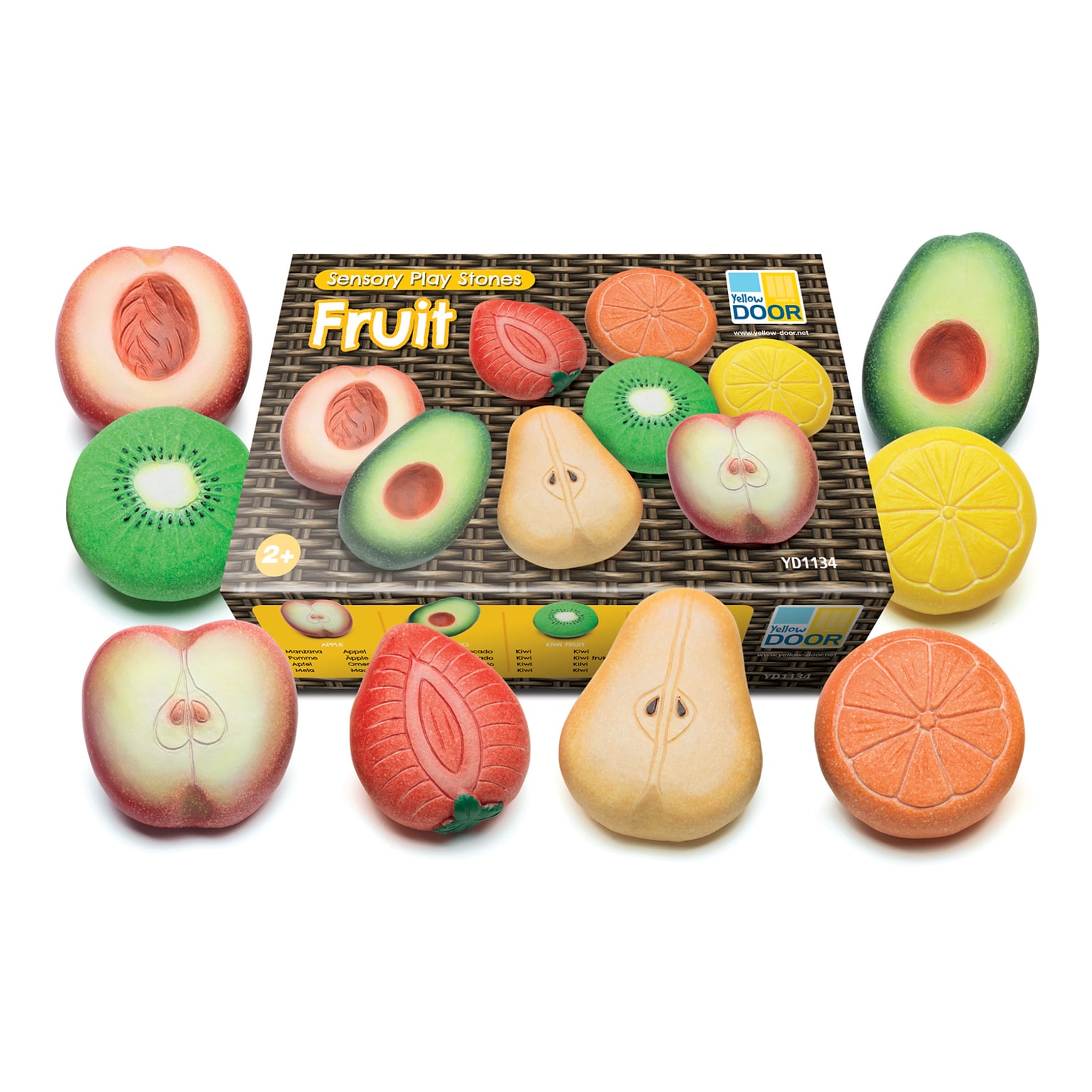 Yellow Door Fruit Sensory Play Stones, Set of 8 (YUS1134)