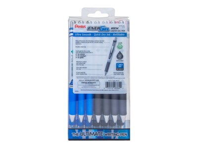 EnerGel RTX Retractable Gel Pens, Medium Point, Blue/Black Ink, 14/Pack (BL77PC14AC)