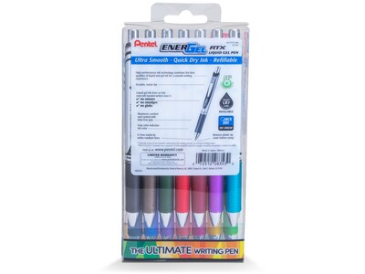 EnerGel RTX Retractable Gel Pens, Medium Point, Assorted Ink, 14/Pack (BL77PC14M)