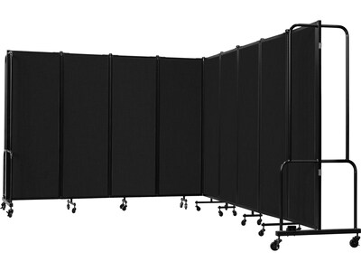 National Public Seating Robo Freestanding 9-Panel Room Divider, 72"H x 210"W, Black PET (RDB6-9PT10)