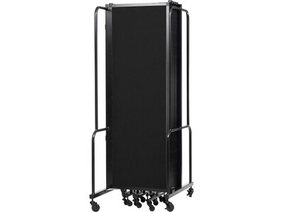 National Public Seating Robo Freestanding 9-Panel Room Divider, 72"H x 210"W, Black PET (RDB6-9PT10)