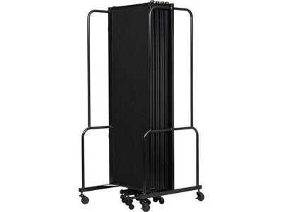 National Public Seating Robo Freestanding 9-Panel Room Divider, 72"H x 210"W, Black PET (RDB6-9PT10)