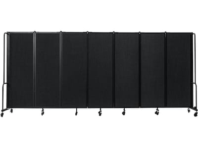 National Public Seating Robo Freestanding 7-Panel Room Divider, 72H x 164W, Black PET (RDB6-7PT10)