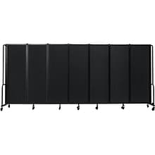 National Public Seating Robo Freestanding 7-Panel Room Divider, 72H x 164W, Black PET (RDB6-7PT10)