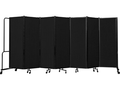 National Public Seating Robo Freestanding 7-Panel Room Divider, 72"H x 164"W, Black PET (RDB6-7PT10)