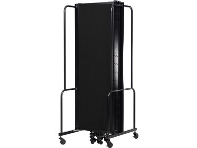 National Public Seating Robo Freestanding 7-Panel Room Divider, 72"H x 164"W, Black PET (RDB6-7PT10)