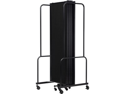 National Public Seating Robo Freestanding 7-Panel Room Divider, 72"H x 164"W, Black PET (RDB6-7PT10)