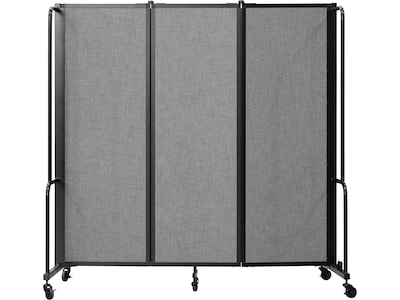 National Public Seating Robo Freestanding 3-Panel Room Divider, 72H x 72W, Gray PET (RDB6-3PT02)