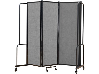 National Public Seating Robo Freestanding 3-Panel Room Divider, 72H x 72W, Gray PET (RDB6-3PT02)