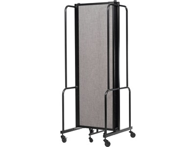 National Public Seating Robo Freestanding 3-Panel Room Divider, 72"H x 72"W, Gray PET (RDB6-3PT02)