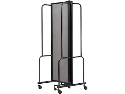 National Public Seating Robo Freestanding 3-Panel Room Divider, 72"H x 72"W, Gray PET (RDB6-3PT02)