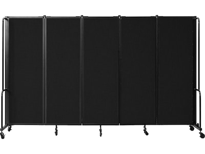 National Public Seating Robo Freestanding 5-Panel Room Divider, 72H x 118W, Black PET (RDB6-5PT10)