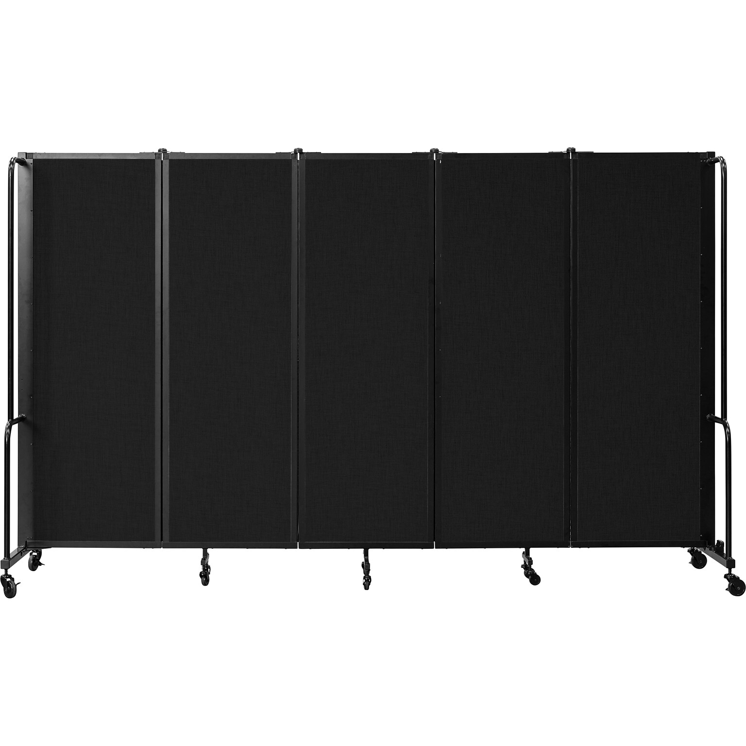 National Public Seating Robo Freestanding 5-Panel Room Divider, 72H x 118W, Black PET (RDB6-5PT10)