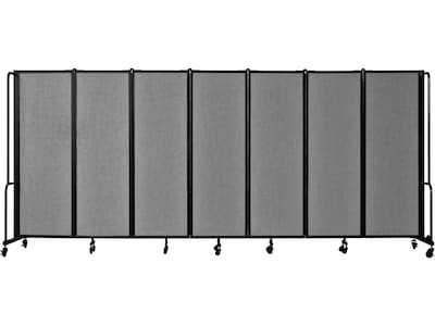 National Public Seating Robo Freestanding 7-Panel Room Divider, 72H x 164W, Gray PET (RDB6-7PT02)