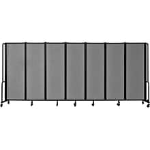 National Public Seating Robo Freestanding 7-Panel Room Divider, 72H x 164W, Gray PET (RDB6-7PT02)