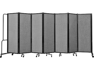 National Public Seating Robo Freestanding 7-Panel Room Divider, 72"H x 164"W, Gray PET (RDB6-7PT02)