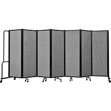 National Public Seating Robo Freestanding 7-Panel Room Divider, 72H x 164W, Gray PET (RDB6-7PT02)