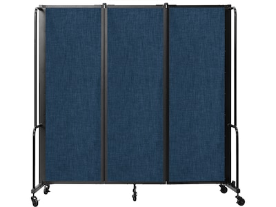 National Public Seating Robo Freestanding 3-Panel Room Divider, 72H x 72W, Blue PET (RDB6-3PT04)