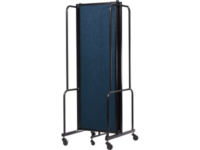 National Public Seating Robo Freestanding 3-Panel Room Divider, 72"H x 72"W, Blue PET (RDB6-3PT04)