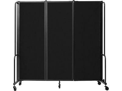 National Public Seating Robo Freestanding 3-Panel Room Divider, 72H x 72W, Black PET (RDB6-3PT10)