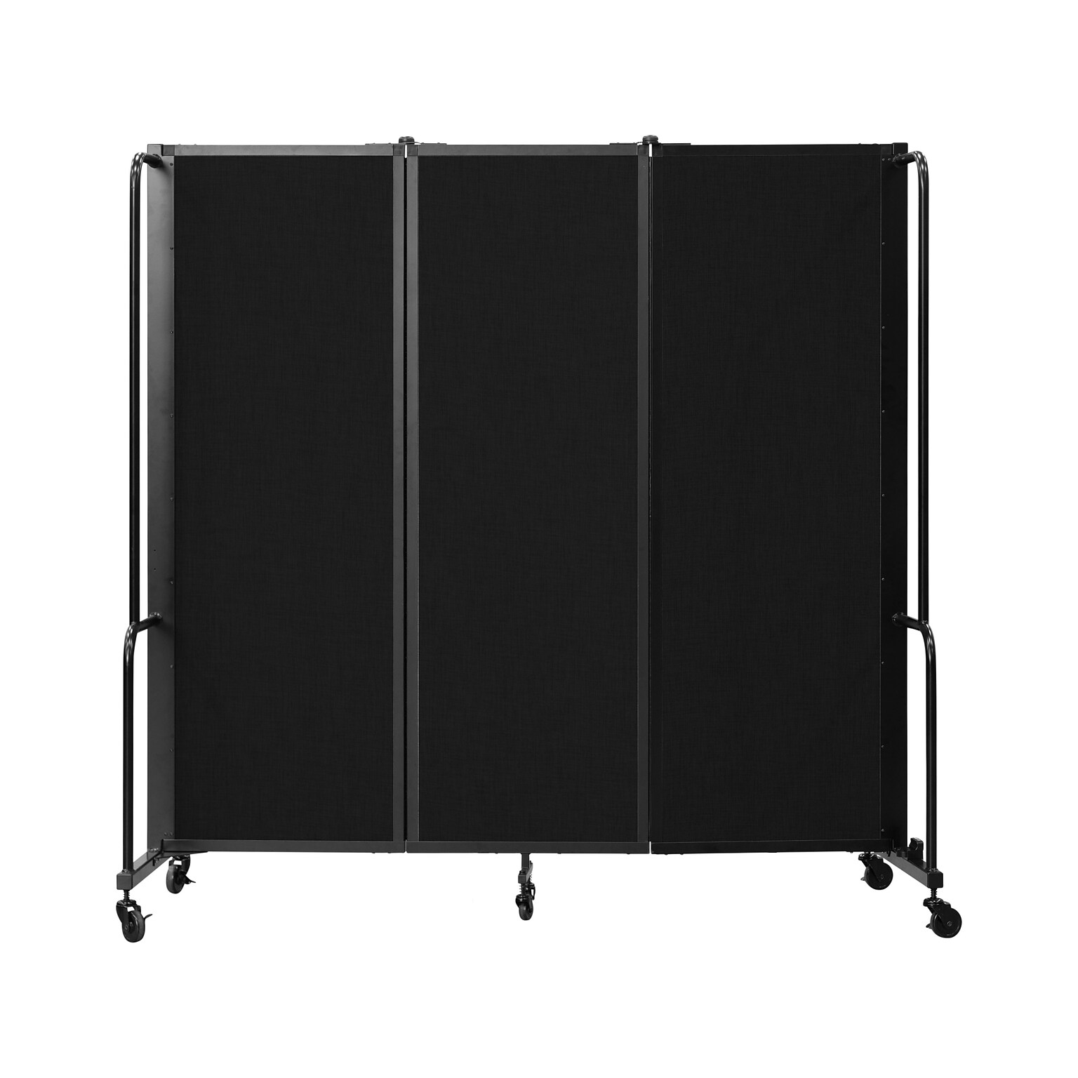 National Public Seating Robo Freestanding 3-Panel Room Divider, 72H x 72W, Black PET (RDB6-3PT10)