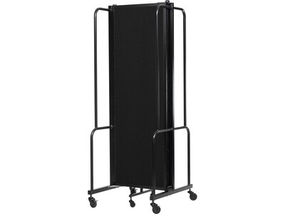 National Public Seating Robo Freestanding 3-Panel Room Divider, 72"H x 72"W, Black PET (RDB6-3PT10)